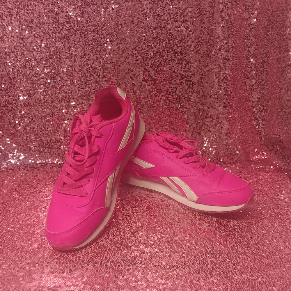 Reebok Kids Hot Pink and White Sneakers